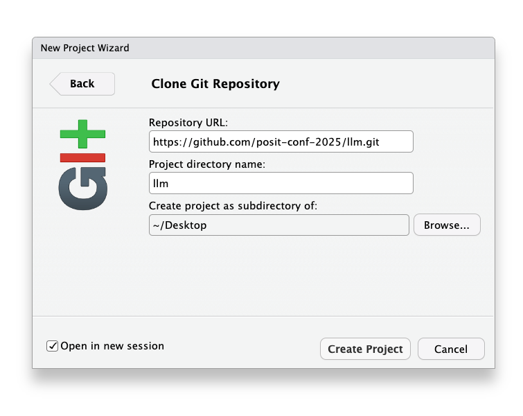 Step 2: Enter the repo URL and choose a location for the project.